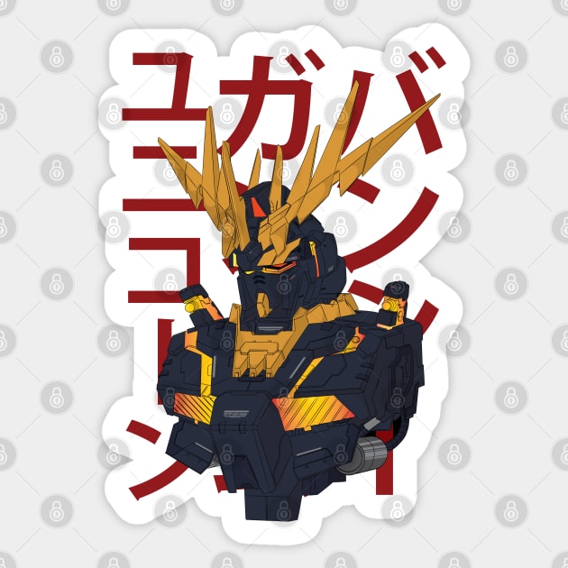 Gundam Unicorn Banshee Sticker by Mecha Design by MechaRon